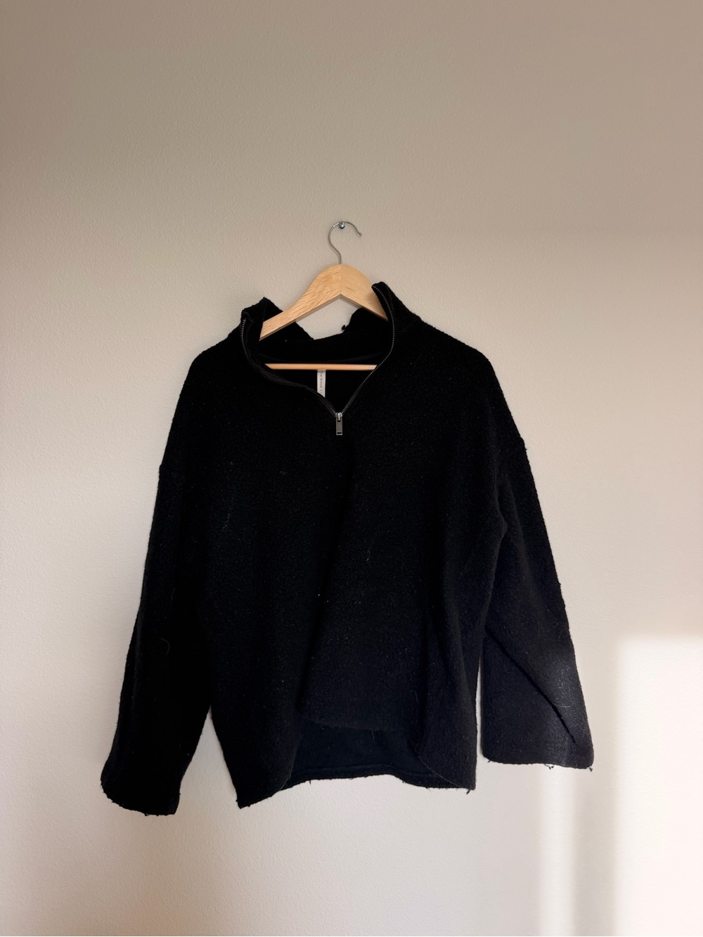 Aritzia Babaton Black Quarter-Zip Turtleneck Sweater